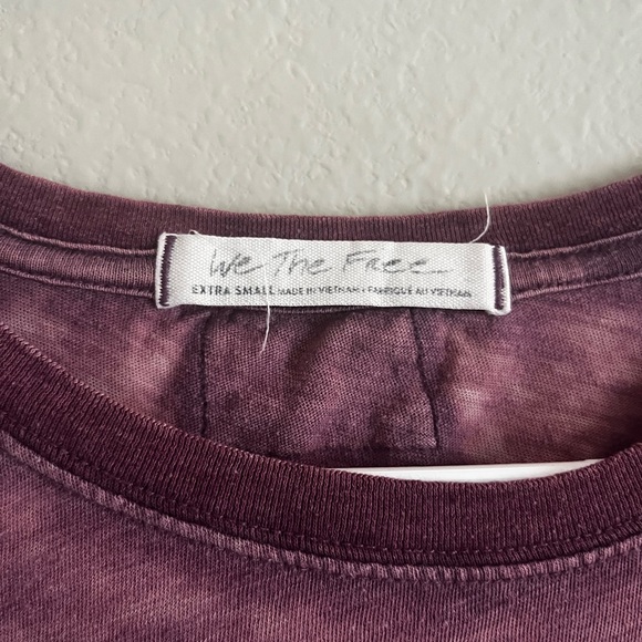 WE THE FREE Clarity Ringer Tee in Berry Combo Oversized Top lightweight xsmall - Picture 3 of 7